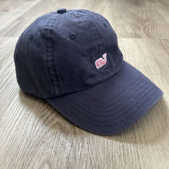 Vineyard Vines Hat Strapback Blue OSFM Adjustable Cap Pink Whale Preppy Unisex - Picture 1 of 9